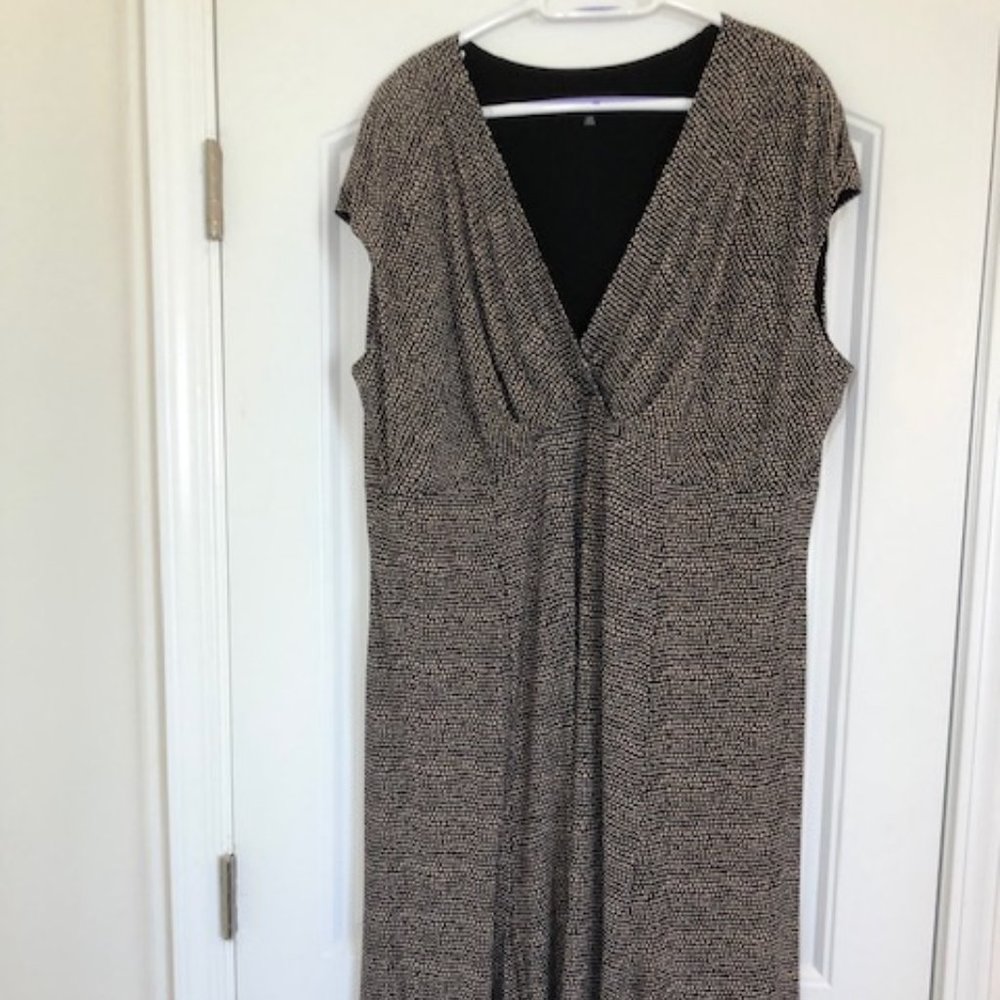 Jones New York Dress, Woman, Size 22, Brown and Beige print